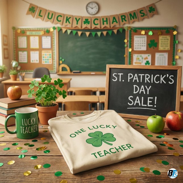 T-shirt Un professeur chanceux Saint-Patrick Shamrock Vert (Créateur téléchargé)