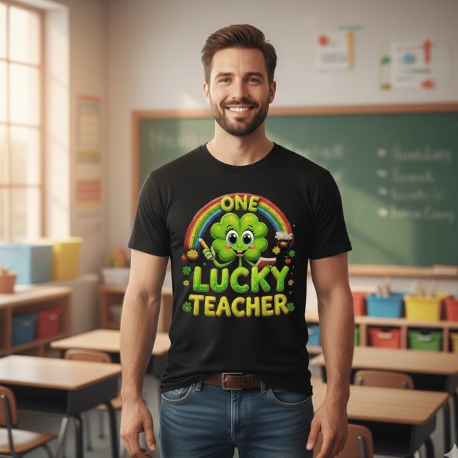 T-shirt Un professeur chanceux Saint-Patrick Trèfle Arc-en (Créateur téléchargé)