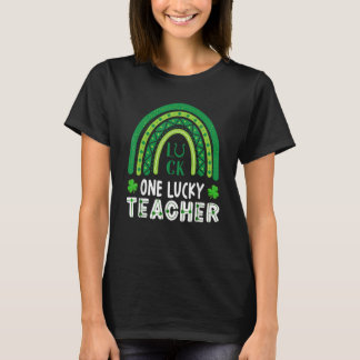 T-shirt Un professeur chanceux St Patrick's Day Rainbow Le