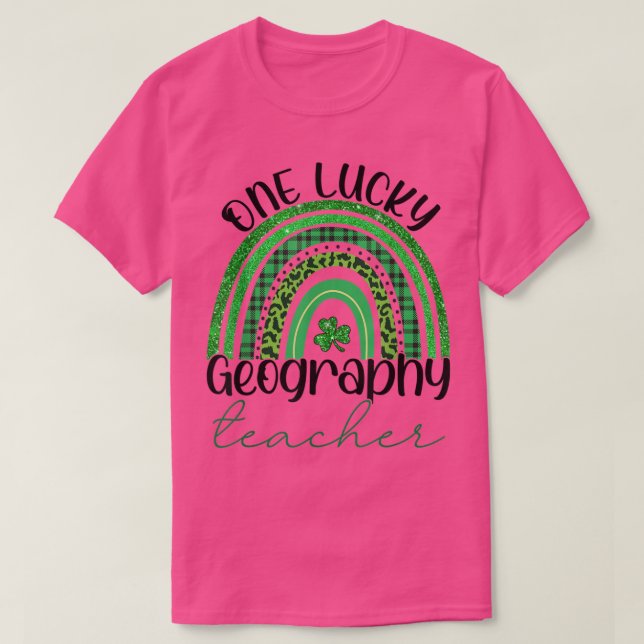 T-shirt Un professeur de géographie chanceux St Patrick's  (Design devant)