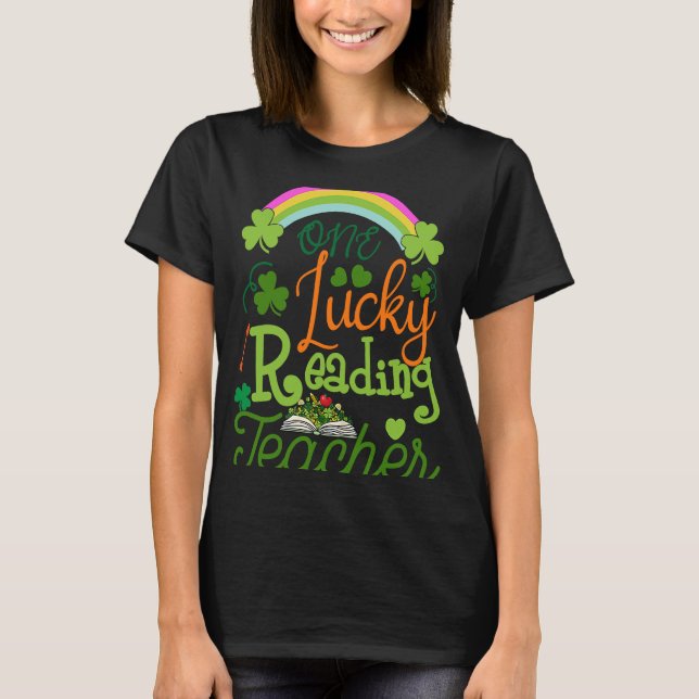 T-shirt Un professeur de lecture chanceux St Patricku2019s (Devant)