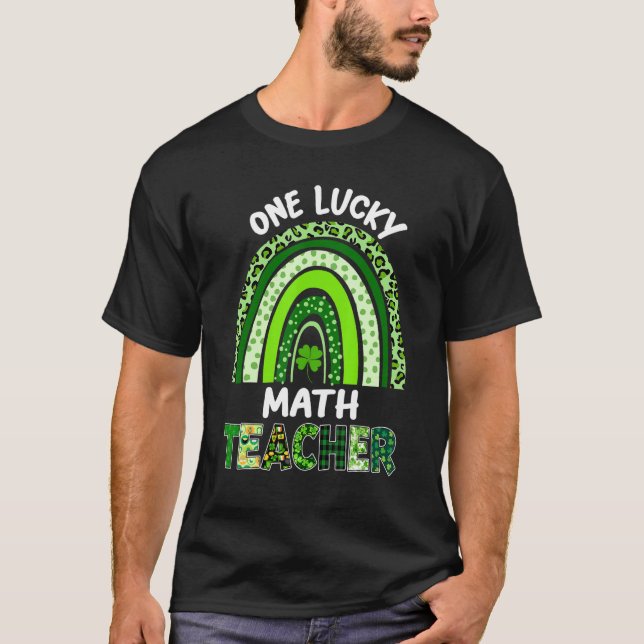 T-shirt Un professeur de mathématiques chanceux Rainbow Le (Devant)
