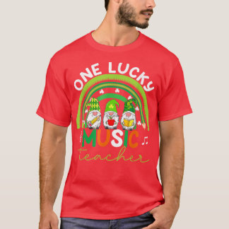 T-shirt Un professeur de musique chanceux Rainbow Gnomes S