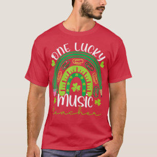 T-shirt Un professeur de musique chanceux Rainbow St Patri