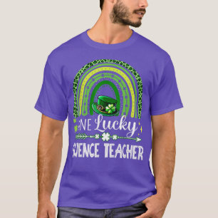 T-shirt Un professeur de sciences chanceux Leopard Rainbow