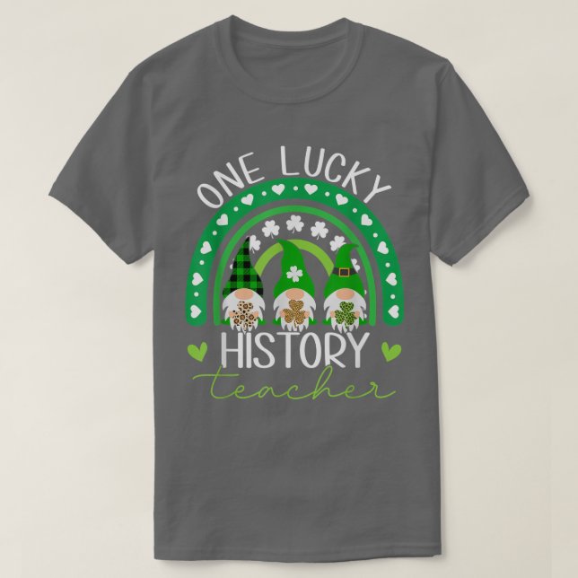 T-shirt Un professeur d'histoire chanceuse Gnomes St (Design devant)