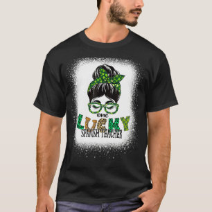 T-shirt Un Professeur Espagnol chanceux Bleached Jour de l
