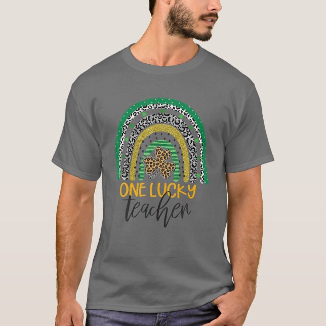 T-shirt Un Professeur Heureux Rainbow School St Patrick’S  (Devant)