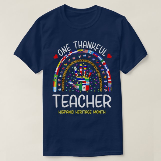 T-shirt Un professeur honoré Hispanique mois nombre (Design devant)
