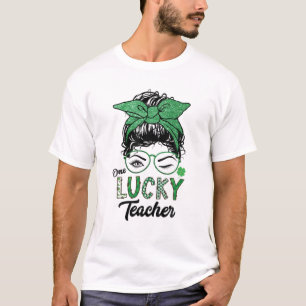 T-shirt Un Professeur Lucky Jour de la Saint Patrick Wink 