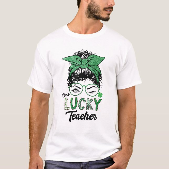 T-shirt Un Professeur Lucky Jour de la Saint Patrick Wink  (Devant)