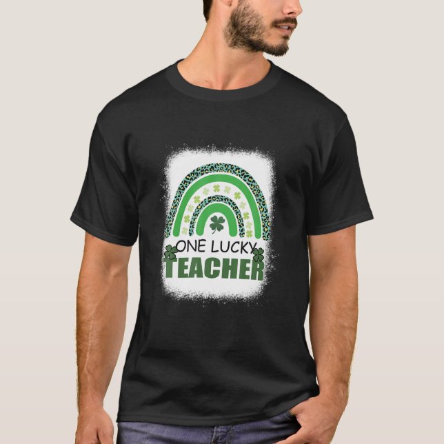 T-shirt Un Professeur Lucky Leopard Rainbow St Patrick’S D (Devant)
