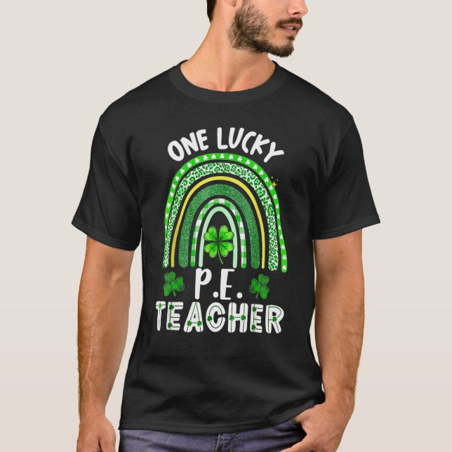 T-shirt Un Professeur Lucky P E Rainbow St Patricku2019s D (Devant)