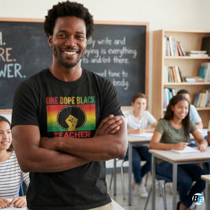 T-shirt Un professeur noir génial Afro poing Histoire des
