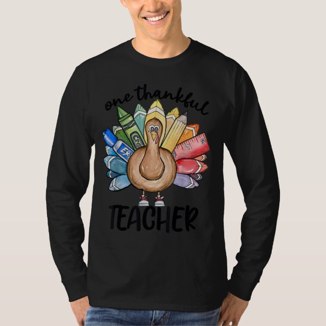 T-shirt Un Professeur Remercié Thanksgiving Turquie, Cra m (Devant)