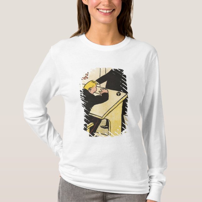 T-shirt Un professeur réprimande son élève des crimes (Devant)