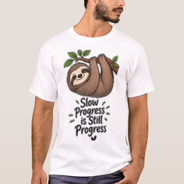 T-shirt Un progrès lent est toujours un progrès Mignon par (Devant)