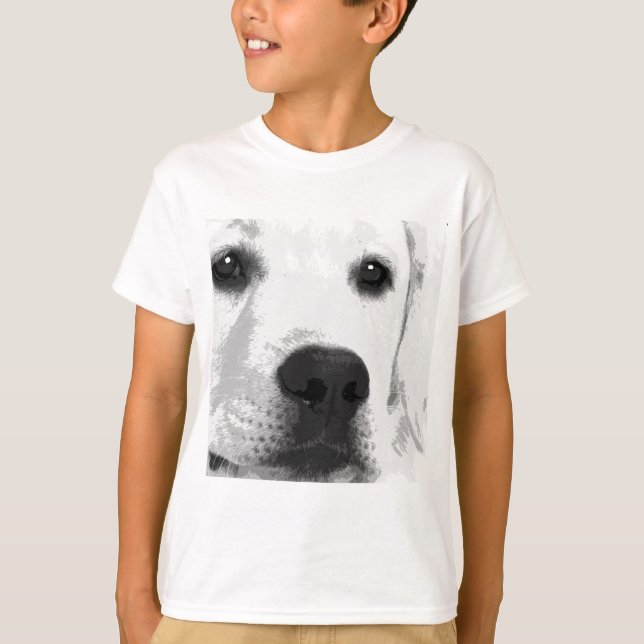 T-shirt Un récupérateur Labrador noir et blanc (Devant)
