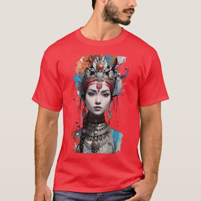 T-shirt Un regard royal une belle reine indienne ancienne (Devant)