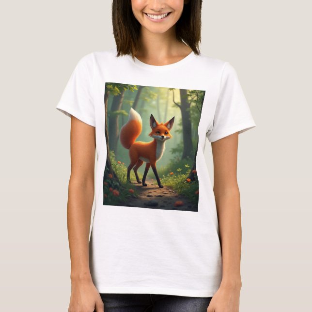 T-shirt Un renard mystique errant dans la forêt (Devant)