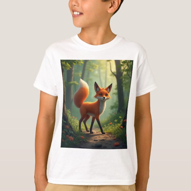 T-shirt Un renard mystique errant dans la forêt (Devant)