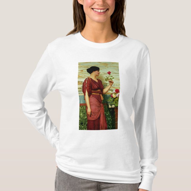 T-shirt Un rose rouge et rouge (Devant)