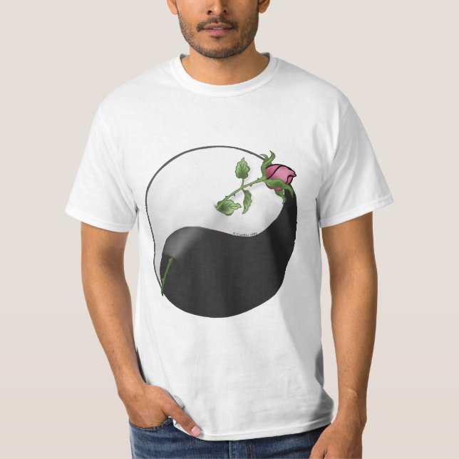 T-shirt Un Rose yin yang (Devant)
