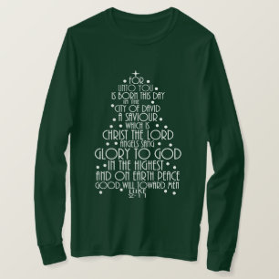 T-shirt Un Sauveur est né Luke 2-11 Chemises à Arbre de No