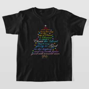 T-shirt Un Sauveur est né Luke 2-11 Chemises à Arbre de No