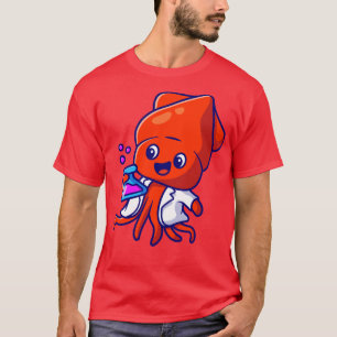 T-shirt Un scientifique du calmar mignon tenant un dessin