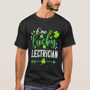 T-shirt Un Shamrock électricien chanceux Leprechaun Casque