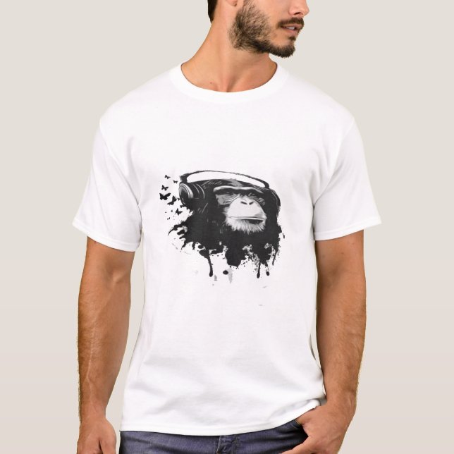 T-shirt un singe à gaz, un singe à gaz, (Devant)