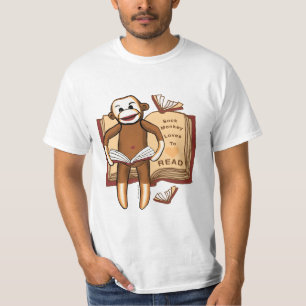 T-shirt Un singe en chaussette lit