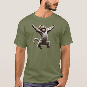 T-shirt Un singe excité les bras en l'air.