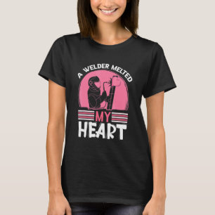 T-shirt Un Soudeur Fondu Mon Coeur Soudeur Rose