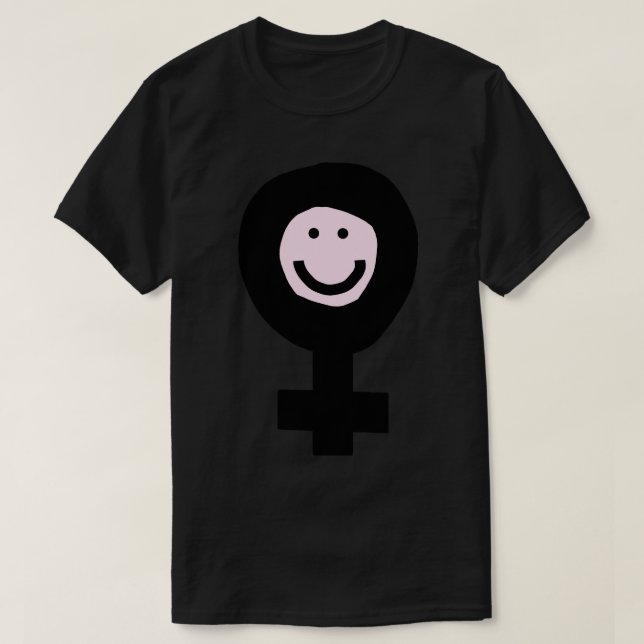 T-shirt Un sourire féminin pour une féministe minimale (Design devant)