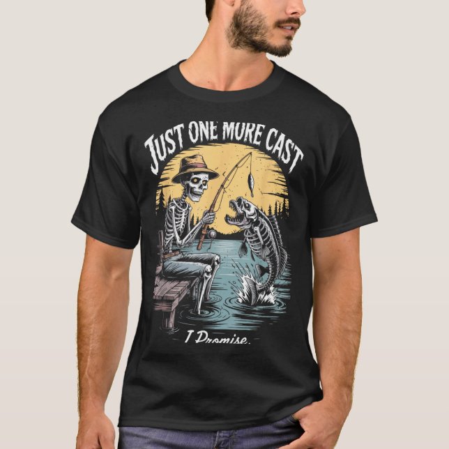 T-shirt Un squelette de pêcheur d'Halloween de plus (Devant)