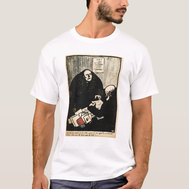 T-shirt Un suspect coupable essaye de soulever une (Devant)