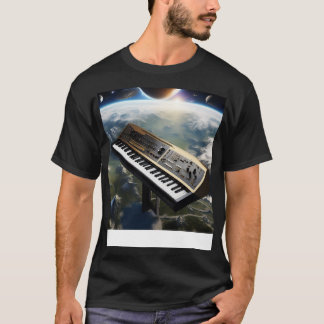 T-shirt Un synthétiseur volant au-dessus de la Terre