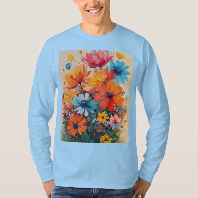 T-shirt Un tableau d'illustration aux couleurs vives de Fl (Devant)