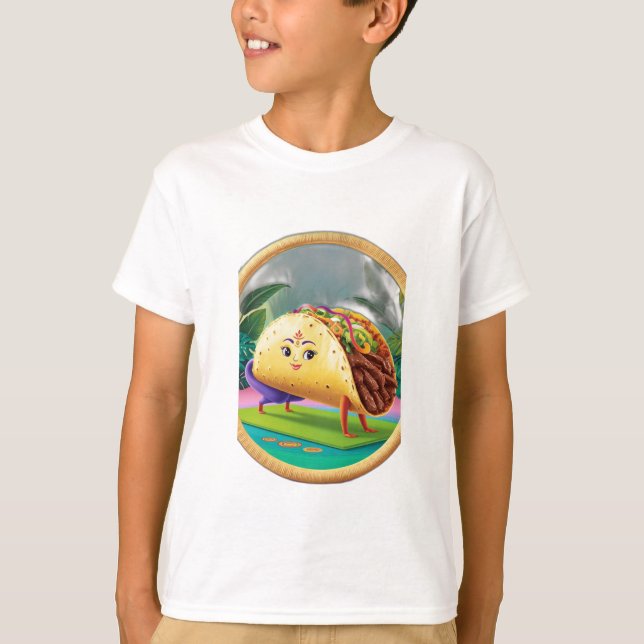 T-shirt Un taco faisant du yoga. (Devant)