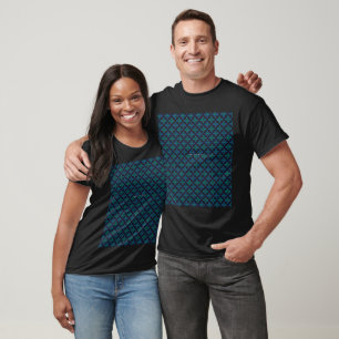 T-shirt Un tapis symétrique bleu et blanc avec mo complexe