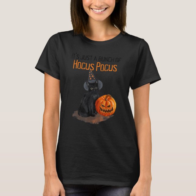 T-shirt Un tas de hocus pocus chat noir Halloween (Devant)