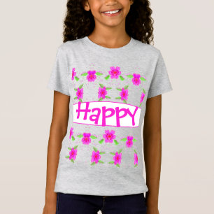 T-Shirt Un Tee Joyeux rose vif