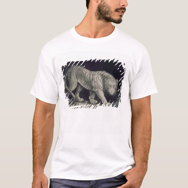 T-shirt Un tigre de vagabondage (crayon sur le papier) (Devant)