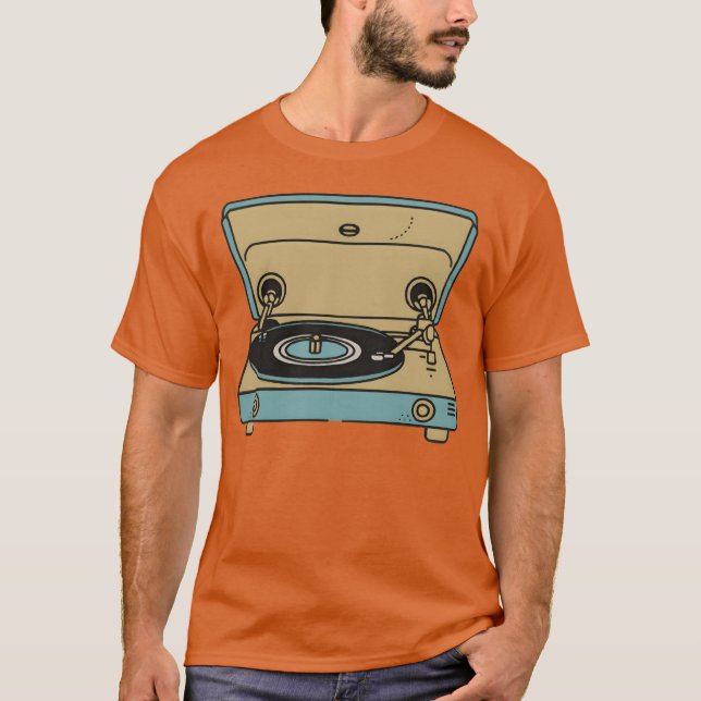 T-shirt Un tourne-disque rétro (Devant)