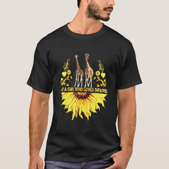 T-shirt Un Tournesol Juste Une Fille Qui Aime Les Girafes (Devant)