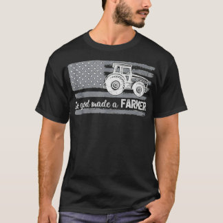 T-shirt Un Tracteur Drapeau Américain Pour Que Dieu Fasse 