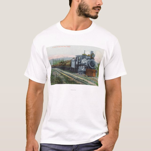 T-shirt Un train de baie de LogsCoos, OU (Devant)