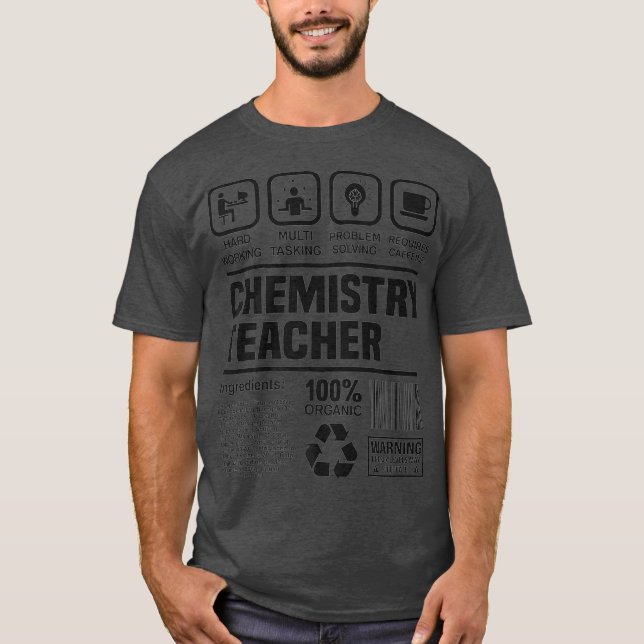 T-shirt Un Travail Dur Nécessite De La Caféine Chimie Drôl (Devant)